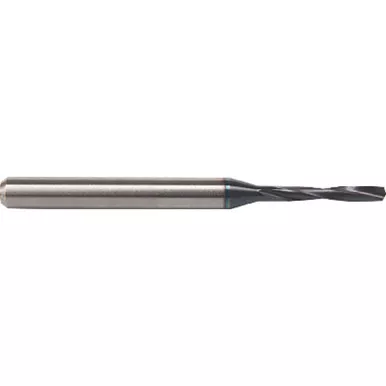0.76 mm Dia.mm Shank x 10.16 mm Flute Length x 1-1/2" OAL, Miniature, 135 Degree, Bright, 2 Flute, External Coolant, Round Solid Carbide Drill Series/List #5373 MT9453769