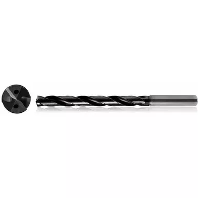 3.4 mm Dia. x 6 mm Shank x 28 mm Flute Length x 66 mm OAL, 5xD, TiAlCN, 2 Flute, Coolant Thru, h6, Cylindrical, Solid Carbide Drill Series/List #NG11 MU061125809
