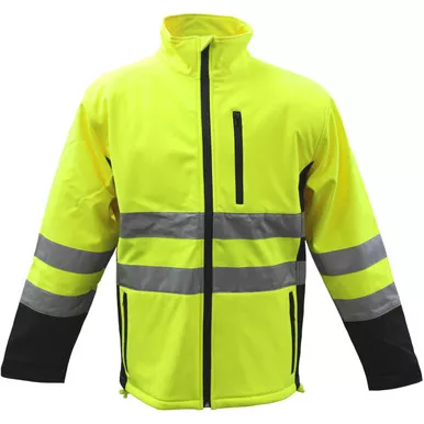 ANSI 107 Type P Class 3 Hi Vis Softshell Jacket - Size L, Hi-Vis Yellow- Hi-Visibility Jacket 3SS7000L