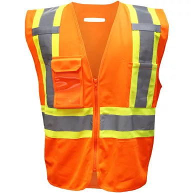 ANSI Type R Class 2 Two-Tone Polyester Vest with "D" Ring Access,BOSS3 - Size 3XL, Hi-Vis Orange- Hi-Visibility Vest 3PPF92003X