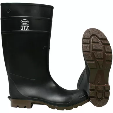 BOSS PVC KNEE BOOT STEEL SHANK & TOE - Size 7, Black 1 Pair - Rain Boots 2KS345407