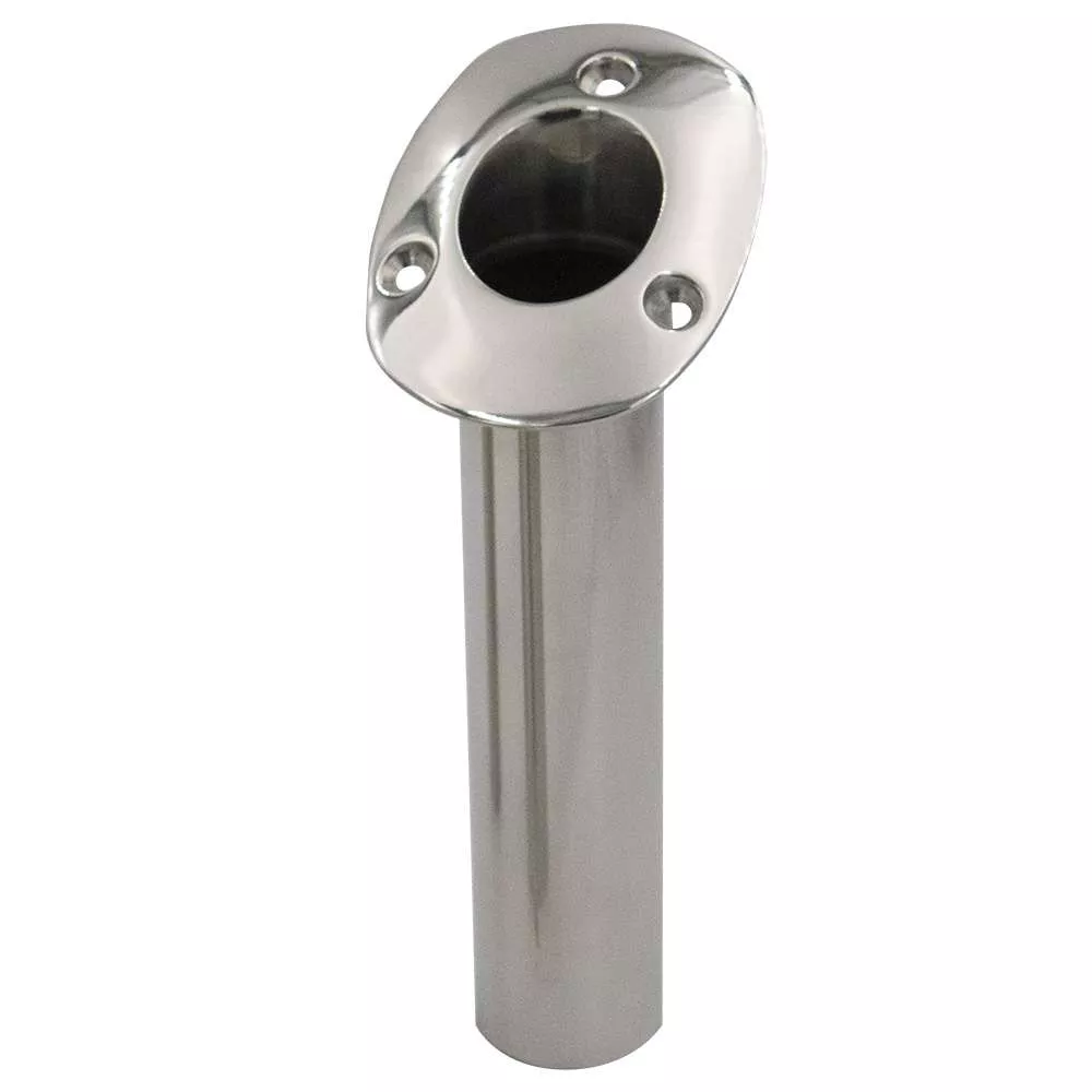 C.E. Smith 70 Series Standard Flush Mount Rod Holder – 30 Degree – Stainless Steel – Cast Bottom – Black Liner
