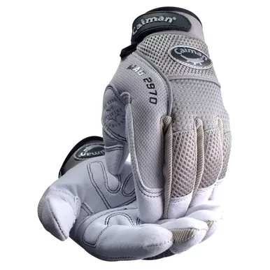 Caiman Deer Leather Palm - Size S, Gray, Hi Performance Glove, 1 Pair 2970-3