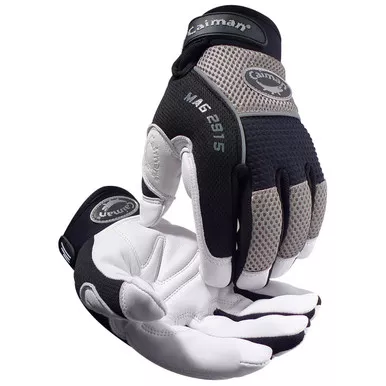 Caiman, Goat Grain Leather Palm - Size 2XL, Gray, Protection From Cold, 1 Pair 2915-7
