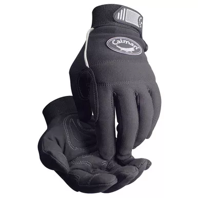 Caiman, Synthetic Leather Palm, Spandex Back - Size XL, Black, Hi Performance Glove, 1 Pair 2900-6