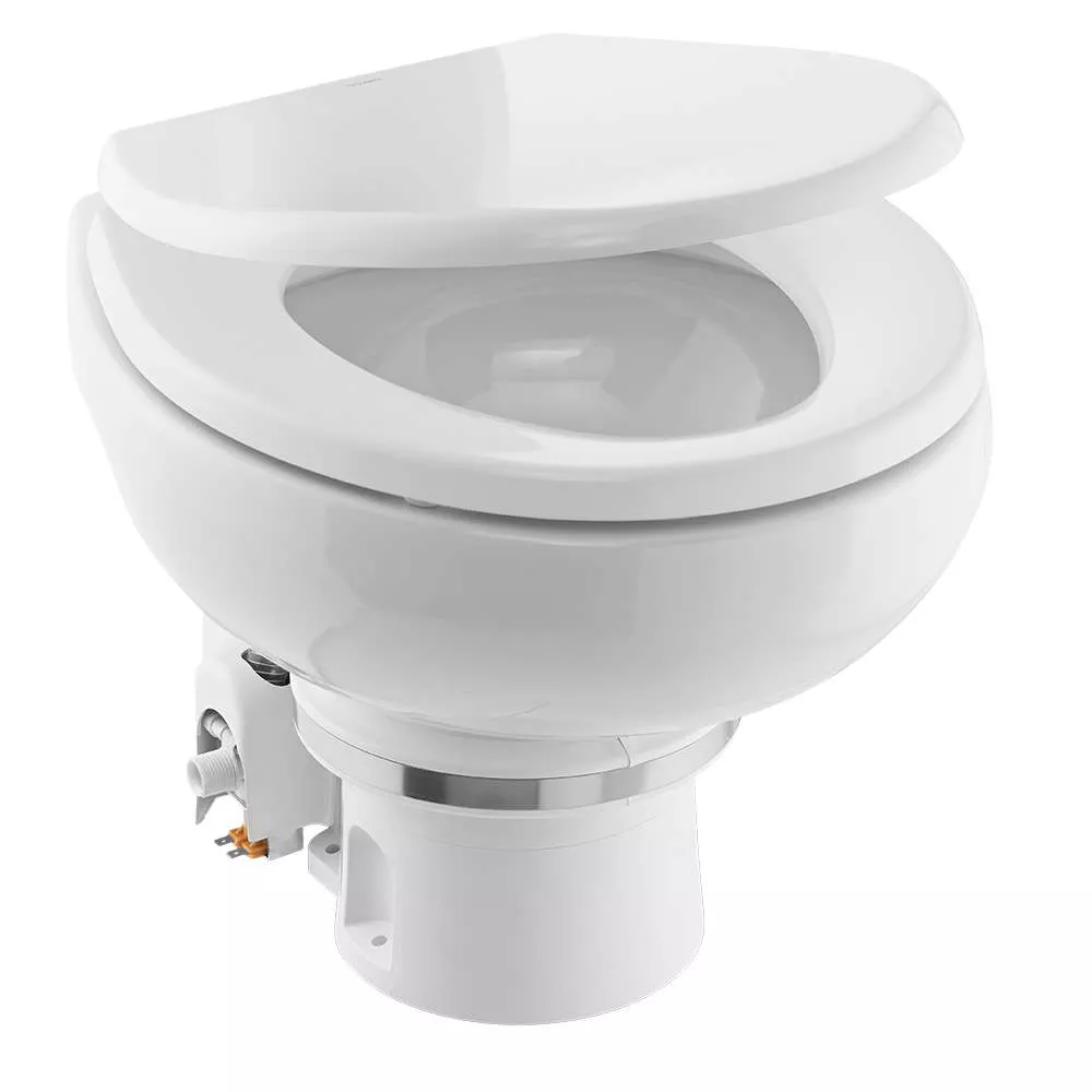 Dometic MasterFlush 7160 White Electric Macerating Toilet w/Orbit Base, Raw Water Flush – 12V