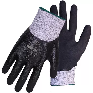 EXTREME PLUSTM FULL SMOOTH NITRILE DIP W/FOAM NITRILE DIP - Size M, Gray 1 Pair - Gloves with PolyKor Fiber 1CF9005FDM
