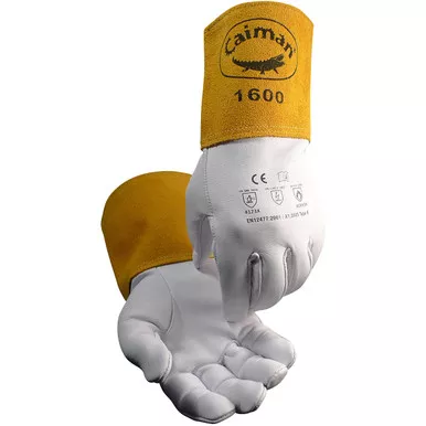Glove, Tig Welding, Kidskin, Long Cuff, Kevlar Thread Sewn, Large - Size L, Natural, Hand Protect-Welding, 1 Pair 1600-5