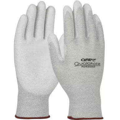 Green Cuff White Ny/Carbon ESD PUPD 12pr/pk 10pk/cs MEDIUM - Size M, Gray 1 Case - CE Seamless Knit Gloves PDESDNYM
