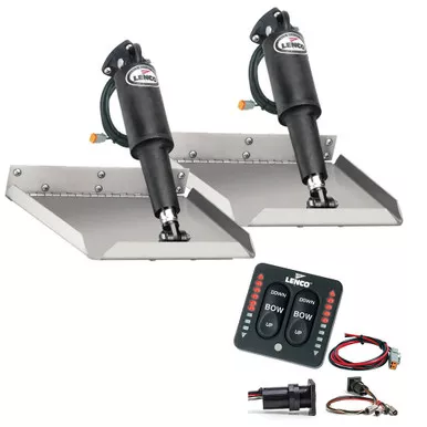 Lenco 9" x 12" Edge Mount Trim Tab Kit with LED Indicator Switch Kit - P/N TT9X12EI