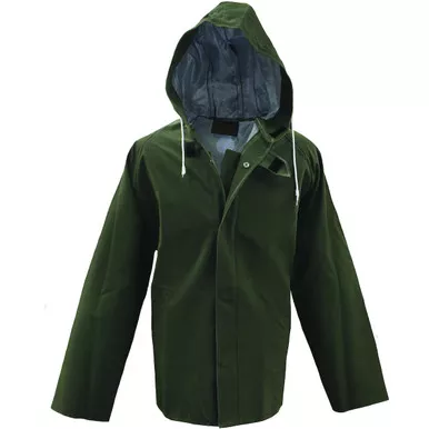 Lined PVC Rain Jacket .50MM, Green - Size M, Dark Green- PVC Rainwear 3PR0500GM