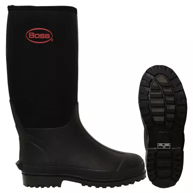 Neoprene Arctic Plain Toe Rubber 16 Inch Boot - Size 8, Black, Over-the-Sock Foot, 1 Pair 2NP100108