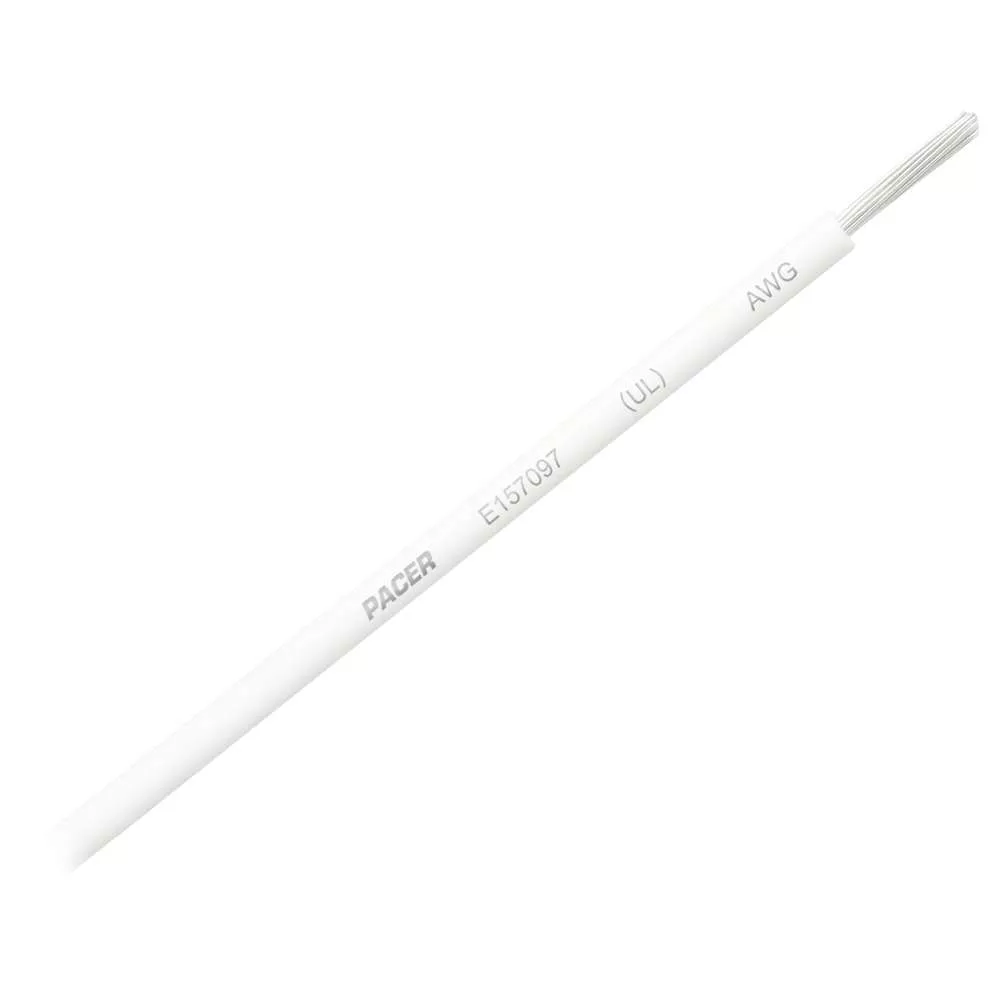 Pacer White 14 AWG Primary Wire – 25'
