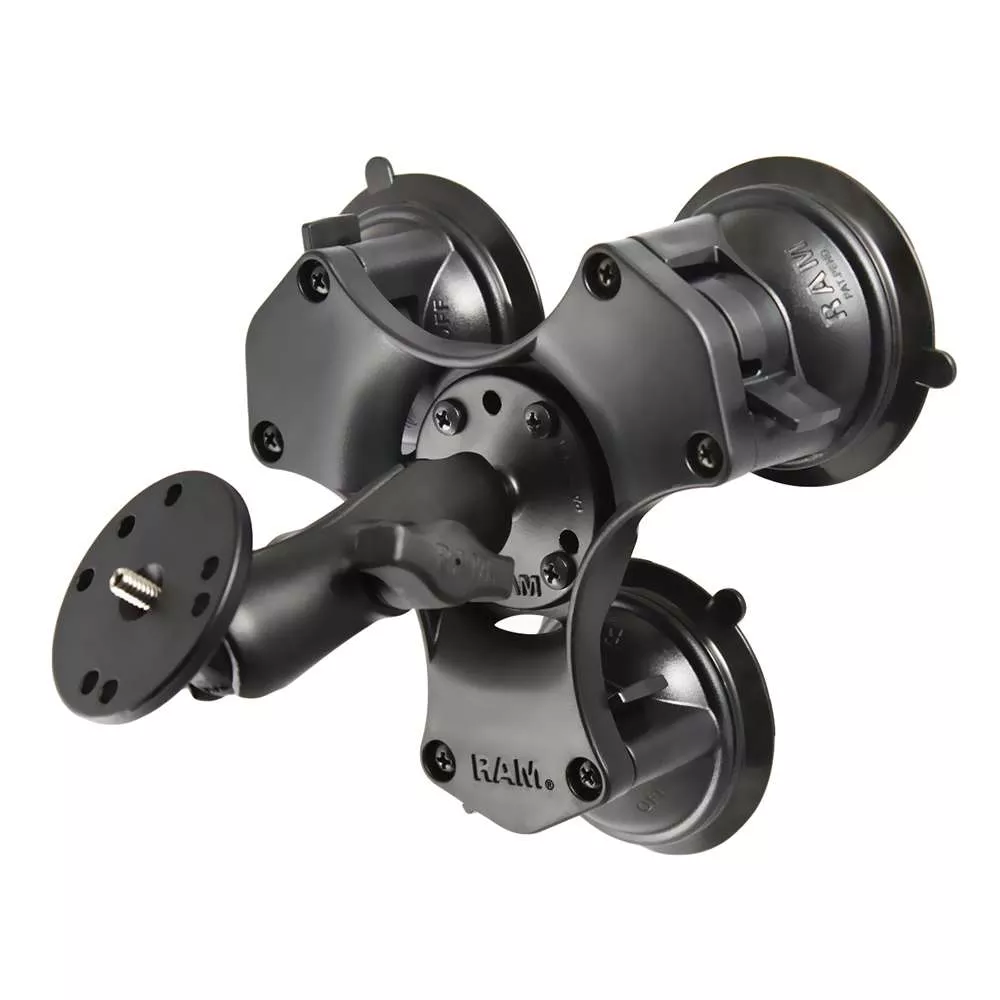 RAM Mount Twist-Lock Triple Suction Mount w/1/4″-20 Stud