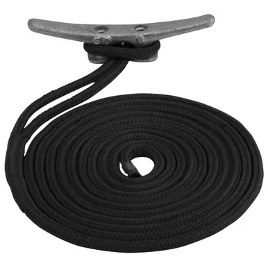 Sea-Dog Double Braided Nylon Dock Line - 1/2" x 30' - Black - P/N 302112030BK-1