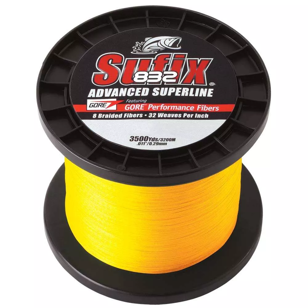 Sufix 832 Advanced Superline Braid – 20lb – Hi-Vis Yellow – 3500 yds