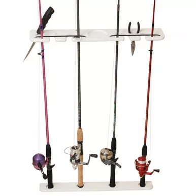 TACO Deluxe 4-Rod Pontoon Boat Tackle Rack - White - P/N P03-074W