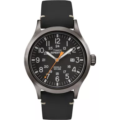 Timex Expedition Metal Scout - Black Leather/Black Dial - P/N TW4B019009J