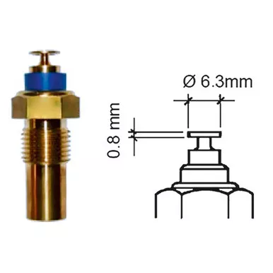 Veratron Engine Oil Temperature Sensor - Single Pole, Spade Connect - 50-150°C/120-300°F - 6/24V - M10 x 1.5 Thread - P/N 323-801-010-001D
