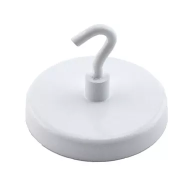 White Magnetic Hook - 26 lbs. pull w/ liner MHHH26
