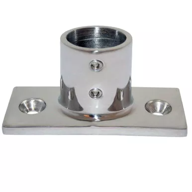Whitecap 1" O.D. 90° 2-Hole Rectangle Base SS Rail Fitting - P/N 6195