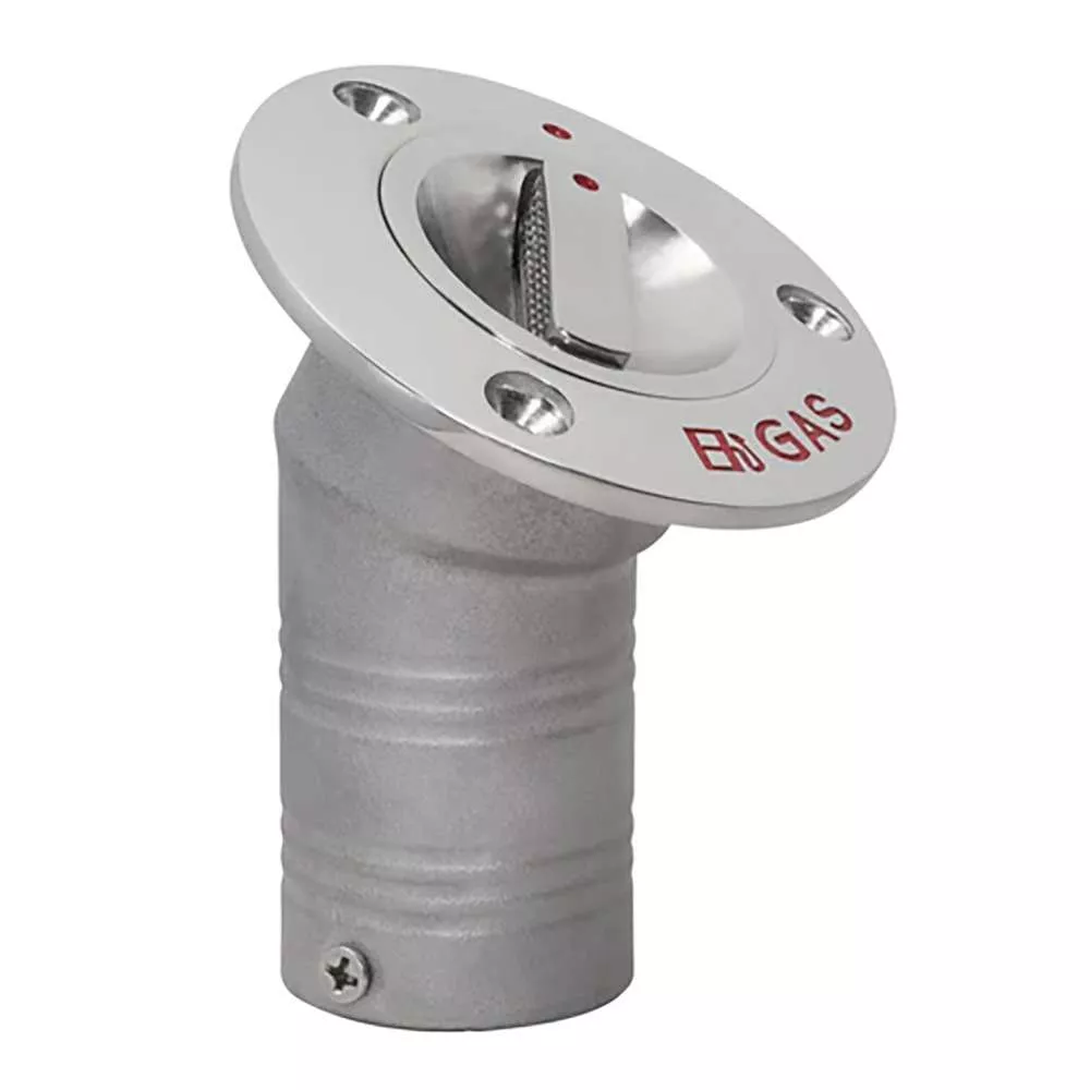Whitecap Gas Deck Fill w/Vent – 30 Degree Angle – Fits 1-1/2″ Hose